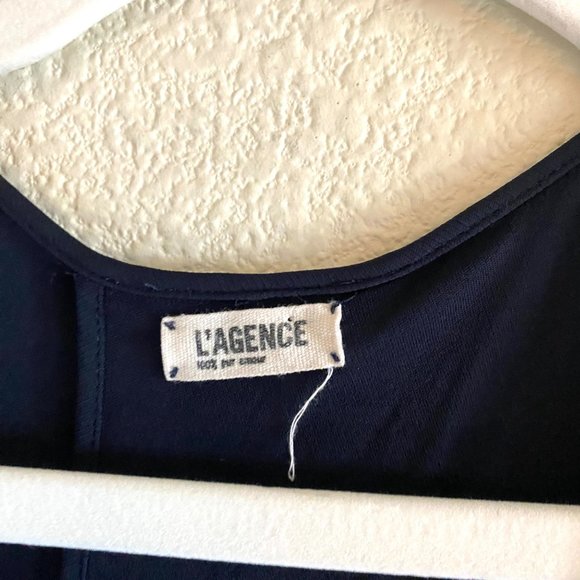 L’Agence Sleeveless Twist Back Scoop Neck Maxi Dress Navy Blue - Picture 10 of 10